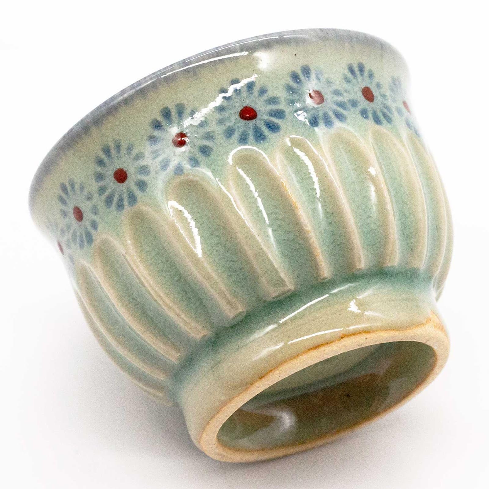 ぐい呑　京焼 Amazon.co.jp: 京焼 清水焼 安藤 稔 ぐい呑 盃 60ml 緑釉三島彫